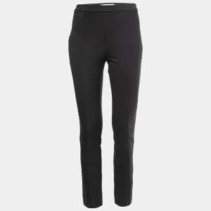 Diane Von Furstenberg Black Cotton Stretch Tapered Pants M