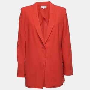 Diane Von Furstenberg Red Crepe Single-Button Blazer XL