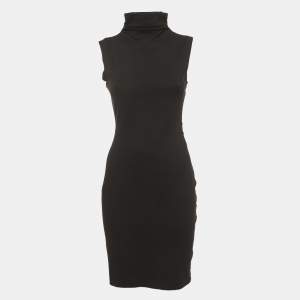 Diane Von Furstenberg Black Knit Sleeveless Turtle Neck Mini Dress S