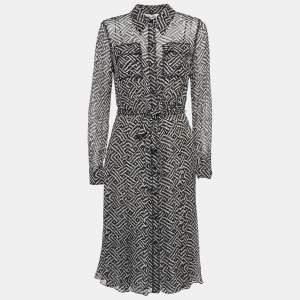 Diane Von Furstenberg Brown Printed Georgette Midi Dress M