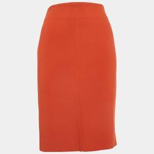 Diane Von Furstenberg Orange Knit Esme Pencil Skirt M