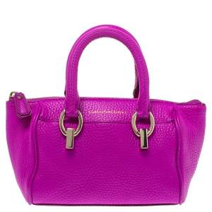 Pre Owned Diane von Furstenberg Purple Grained Leather Mini Sutra Shoulder Bag