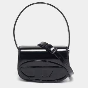 Diesel Black Mirrored Leather 1DR-Iconic Shoulder Bag