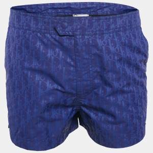 Dior Homme Blue Oblique Print Synthetic Swim Shorts M