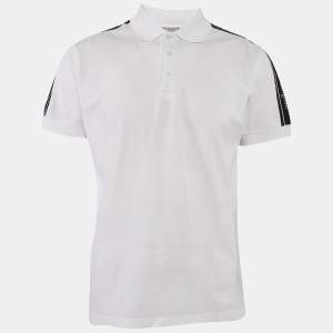 Dior Homme Cotton Pique Contrast Logo Tape Trimmed Polo T-Shirt L