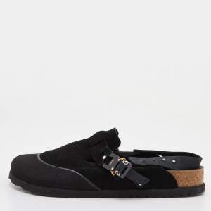 Dior Homme x Birkenstock Black Suede and Rubber Limited Edition Flat Slides Size 45
