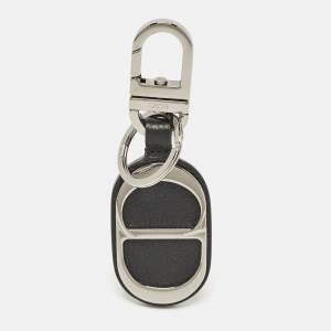 Dior Black Leather CD Icon Signature Key Ring