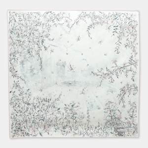 Dior Multicolor Floral Printed Silk Scarf