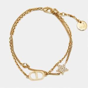 Dior Petit CD Crystals Gold Tone Bracelet