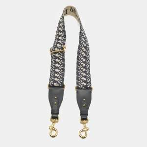 مملوكة مسبقًا Dior Bag Shoulder Strap Navy Blue/Beige Oblique Canvas and Leather 