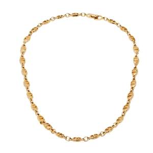 Pre Owned Christian Dior Vintage CD Logo Gold Tone Necklace