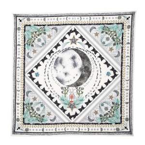 Dior Multicolored La Lune Print Square Silk Scarf 
