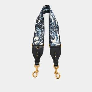 Pre Owned Dior Multicolor Embroidered Canvas and Leather Shoulder Bag Strap