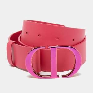 Dior Pink Smooth Leather CD Logo Waist Belt 75CM