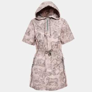 Christian Dior Pink Printed Synthetic Dioriviera Hooded Short Dress M