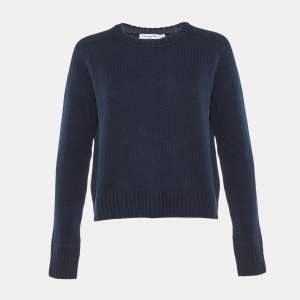 Dior Navy Blue Cashmere Logo Embroidered Sweater M