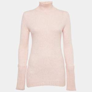 Christian Dior Pink Wool Knit Turtle Neck Sweater S