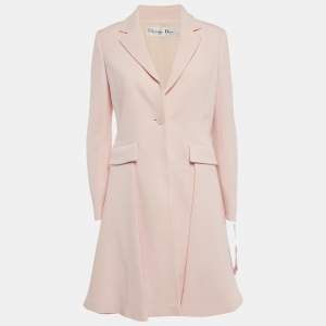 Dior Pink Wool Mid-Length Coat M