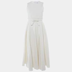 Christian Dior White Textured Dress Maxi Dress M