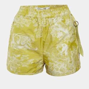 Pre Owned Christian Dior Lime Green Toile de Jouy Jacquard Short S