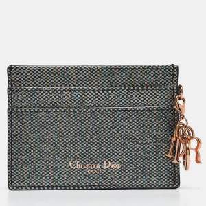 Pre Owned Dior Multicolor Leather Lady Dior Card Holder