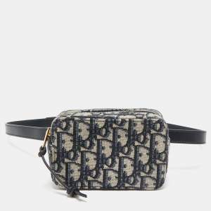 Dior Blue Oblique Canvas Belt Pouch Bag