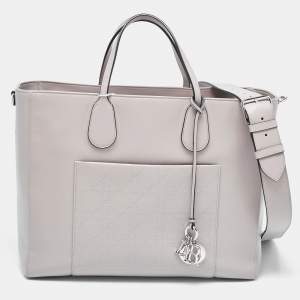 Dior Grey Cannage Leather Nappy Diaper Bag 