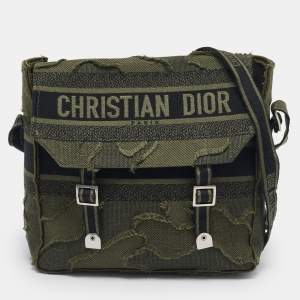 Dior Green Embroidered Canvas Diorcamp Messenger Bag