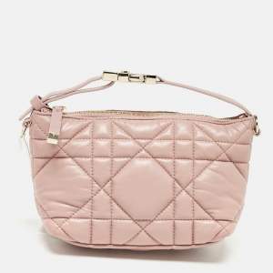 Dior Dusty Pink Macrocannage Leather Small Diortravel Nomad Pouch