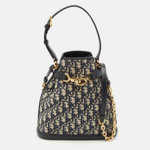Dior Blue/Beige Oblique Canvas and Leather Medium C'est Dior Bag