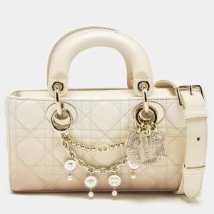 Pre Owned Dior Lady D-Joy Crystal Ombre Pink Small Cannage Leather Tote