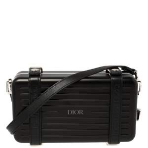 Pre Owned Dior x Rimowa Black Aluminium Personal Clutch