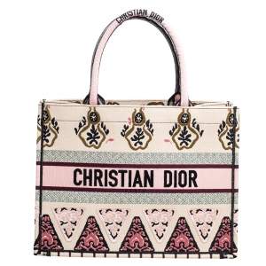 Pre Owned Dior Multicolor Embroidered Canvas Geometric Book Tote