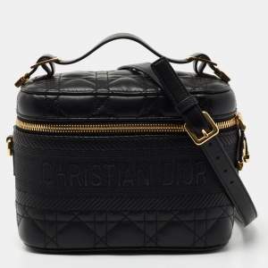 Dior Black Cannage Leather Small Diortravel Vanity Case