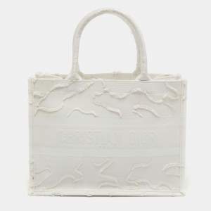 Dior White Camouflage Canvas Medium Book Tote