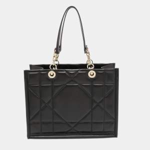 Dior Black Archicannage Leather Medium Essential Tote