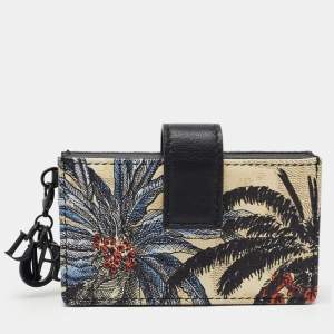 Pre Owned Dior Multicolor Toile de Jouy Leather Lady Dior 5 Gusset Card Holder