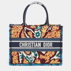 Dior Multicolor Paisley Embroidered Canvas Medium Book Tote