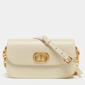 Pre Owned Dior Dusty Ivory Leather 30 Montaigne Avenue Shoulder Bag 