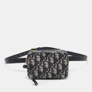 Dior Blue/White Oblique Jacquard Belt Pouch 