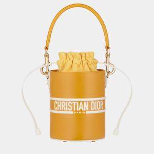 Christian Dior Yellow calfskin Small Dior Vibe Bucket Bag
