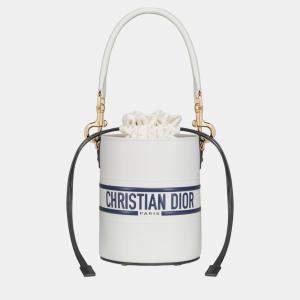Christian Dior White calfskin Small Dior Vibe Bucket Bag