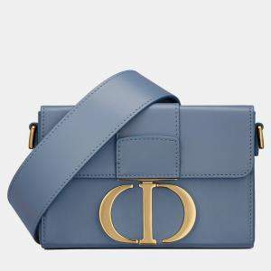 Christian Dior Denim Blue calfskin 30 Montaigne Box Bag