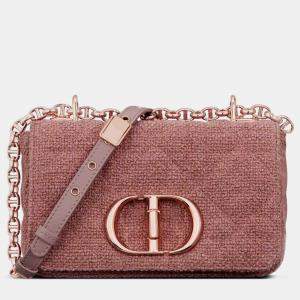 Christian Dior Purple Linen Small Dior Caro Bag