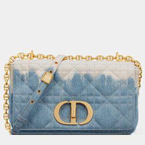 Christian Dior Blue Cannage Medium Dior Caro Bag