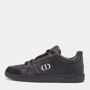 Pre Owned Dior Black Leather and Suede Low Top Sneakers Size 36