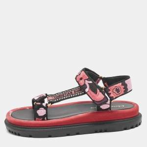 Dior Multicolor Embroidered Fabric D-Wave Flat Sandals Size 37