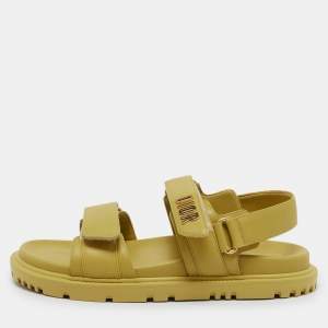 Dior Yellow Leather DiorAct Flat Sandals Size 39
