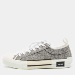 Dior Grey Oblique Canvas B23 Low Top Sneakers Size 45