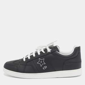 Pre Owned Dior Black Leather D-star Lace Up Sneakers Size 39.5